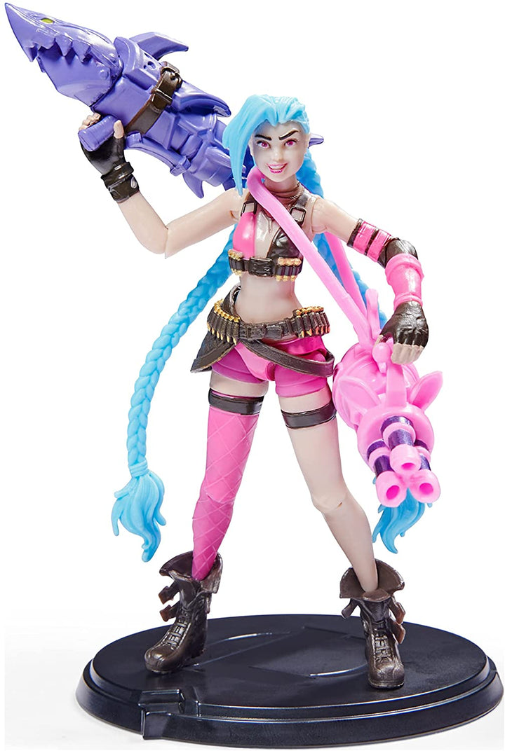 League of Legends, offizielle 10-Zoll-Jinx-Sammlerfigur mit Premium-Details und 2 Zubehörteilen