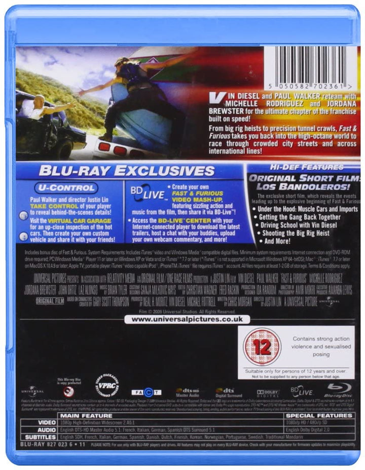 Fast & Furious [Blu-ray] [Region Free] - Action/Crime [Blu-Ray]