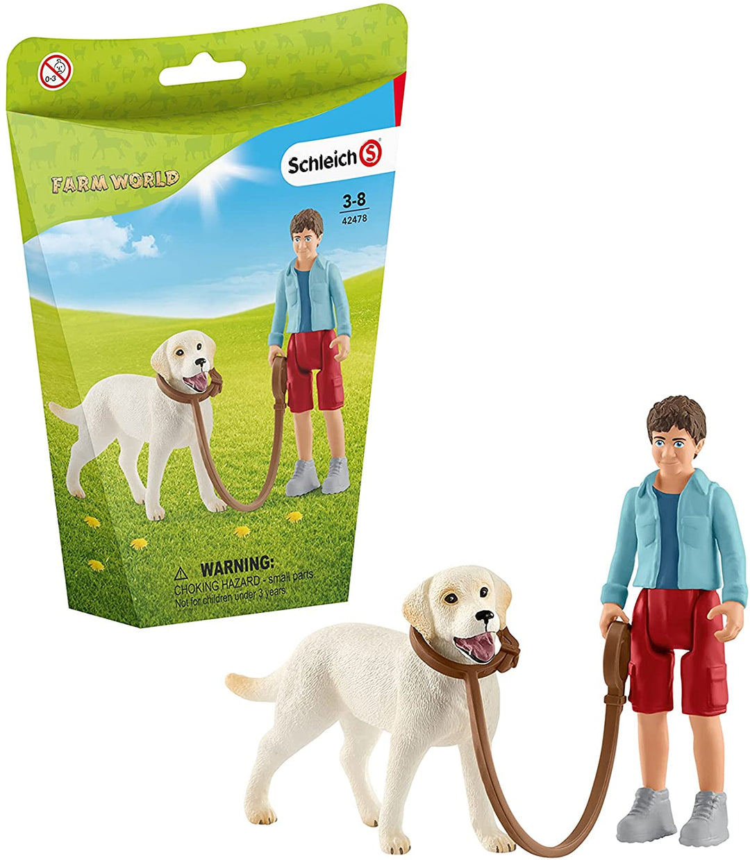 Schleich 42478 Farm World marchant avec un labrador retriever