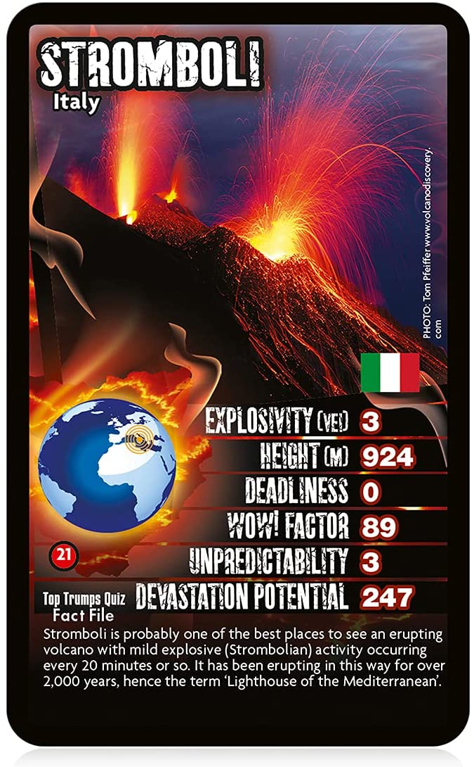 Volcanoes Top Trumps Card Game