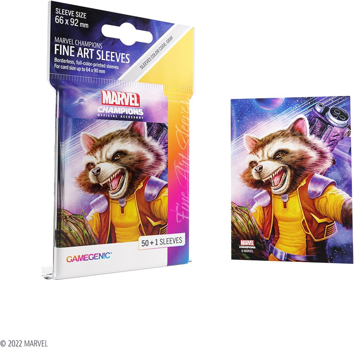 Gamegenic Marvel Champions The Card Game Official Rocket Racoon Fine Art Sleeves