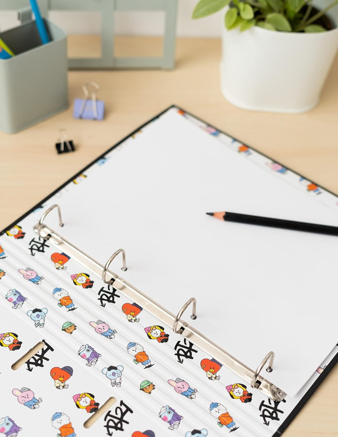 Grupo Erik BT21 Official Merchandise 4 Ring Binder | Premium A4 Folders Ring Binder