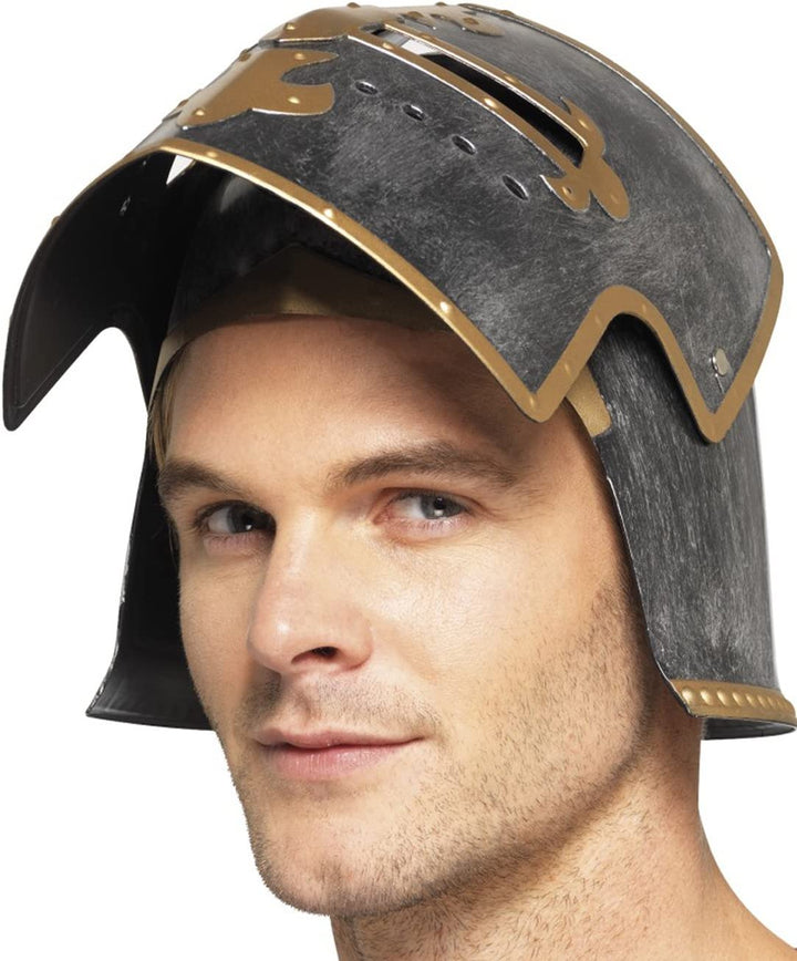 Smiffys Medieval Crusader Helmet with Moveable Face Shield