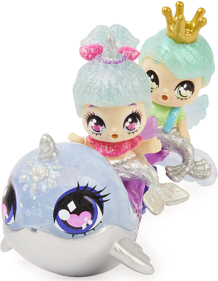 Hatchimals Pixies Riders, Shimmer Babies Baby Twins mit Gleiter und 4 Zubehör