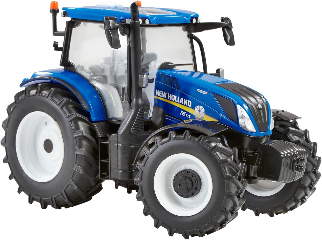 New Holland T6.175 Blue Power Tractor Replica, New Holland Tractor Replica Compatible with 1:32 Scale Farm Animals and Toys