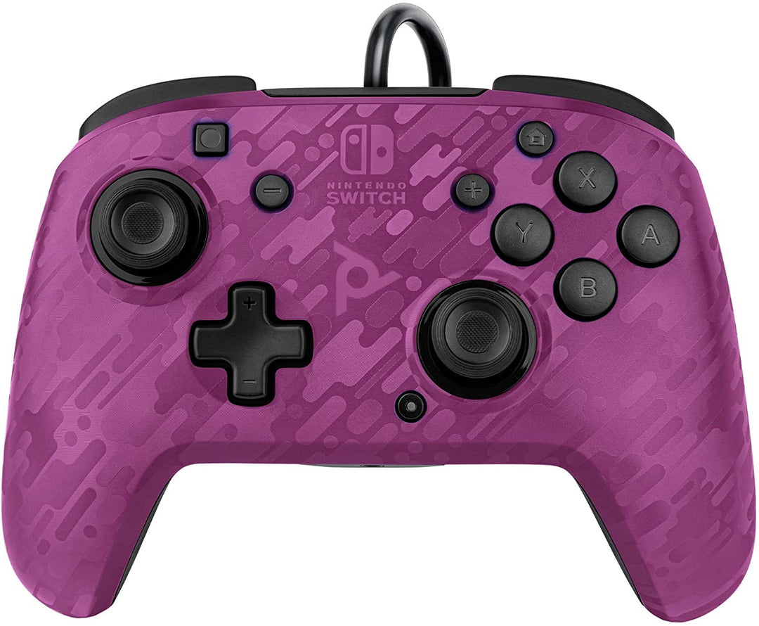 PDP Nintendo Switch Faceoff Deluxe+ Audio Wired Controller - Purple Camo, 500-134-EU-CM05