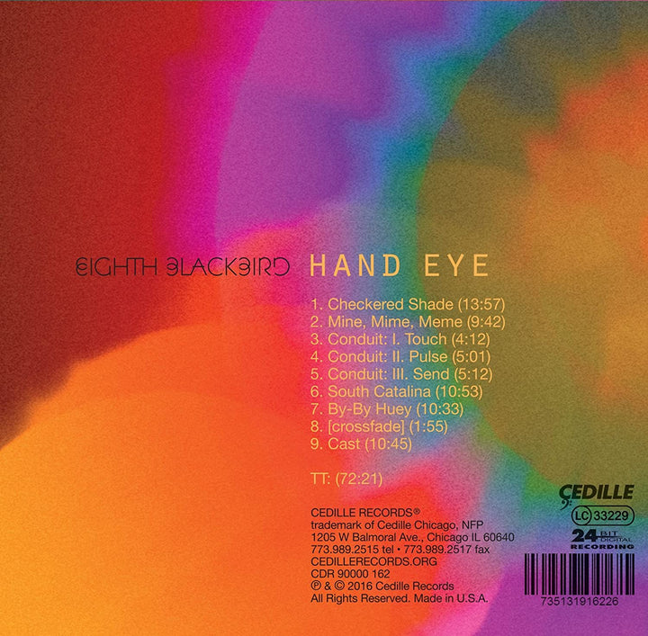 Eighth Blackbird - Hand Eye [Eighth Blackbird] [CEDILLE RECORDS R 90000 162] [Audio CD]