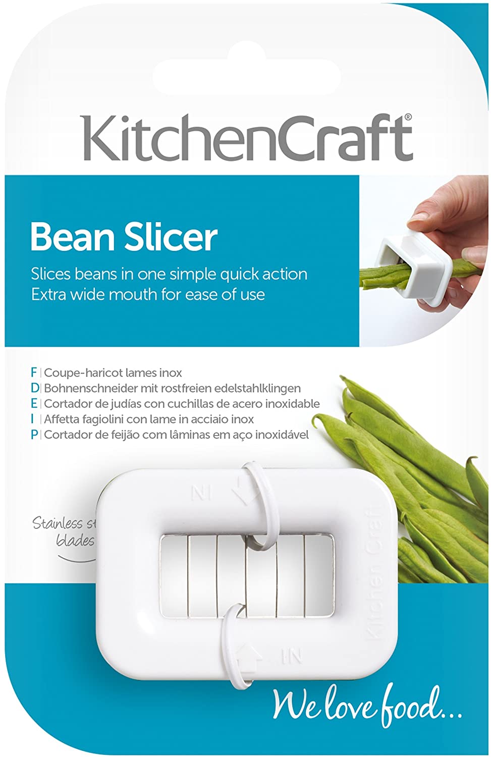 KitchenCraft Runner Bohnenschneider 5,5 x 4 x 3 cm, Weiß