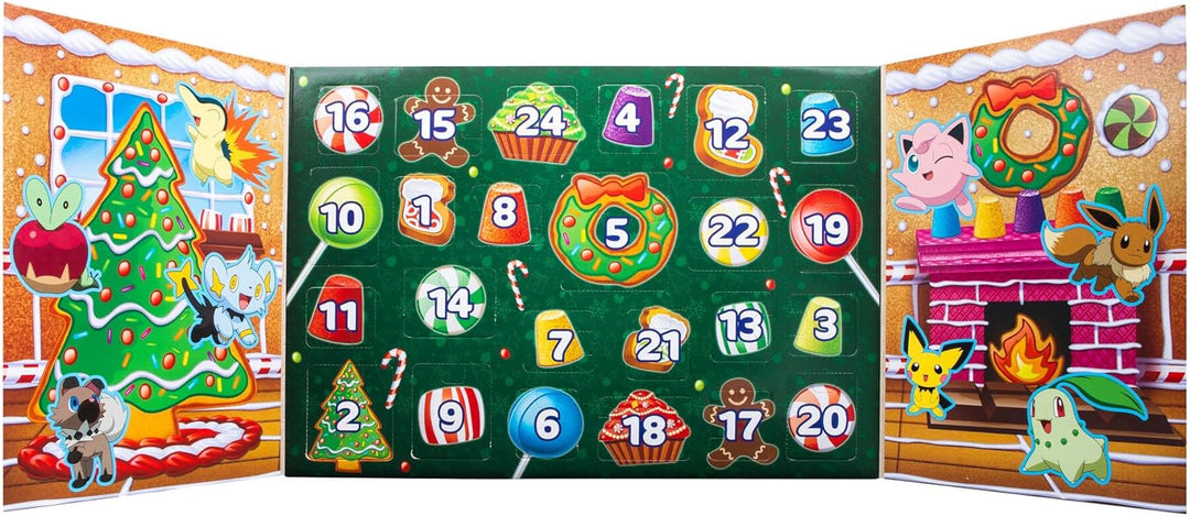 Pokemon PKW3066 Holiday Calendar-Features 24 2-Inch Battle Figures