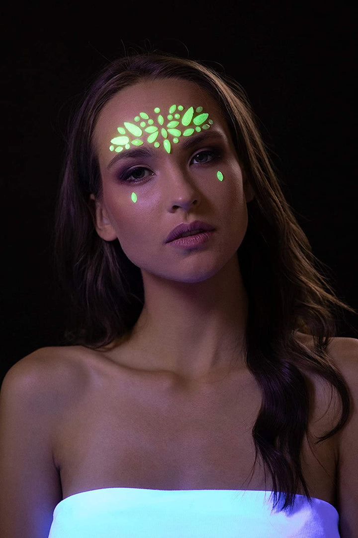 Smiffys Moon Glow Face Jewels, aurora boreal