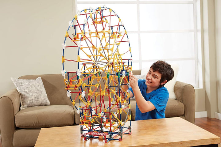 K'NEX 17035 Thrill Rides 3-in-1 Classic Amusement Park Building Set, 744 Piece Kids Building Set for Creative Play, Hours of Fun Making Three Fair Ground Rides, Suitable for Boys and Girls Aged 9+