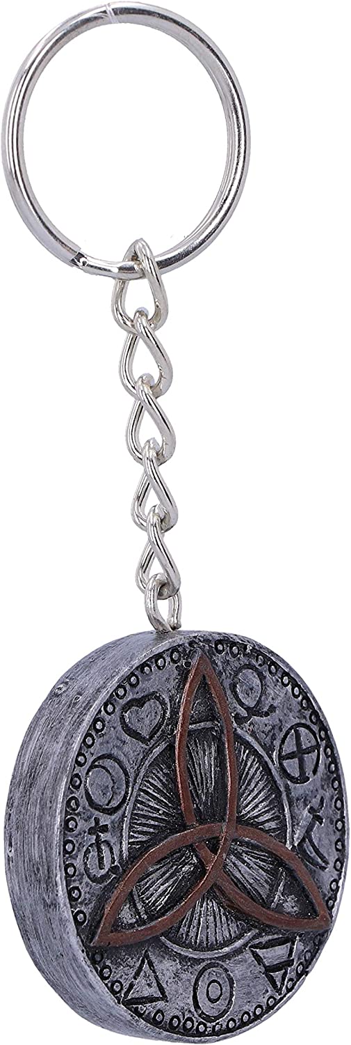 Nemesis Now Dark Gothic Celtic Triquetra Keyrings, Silver, 4.5cm