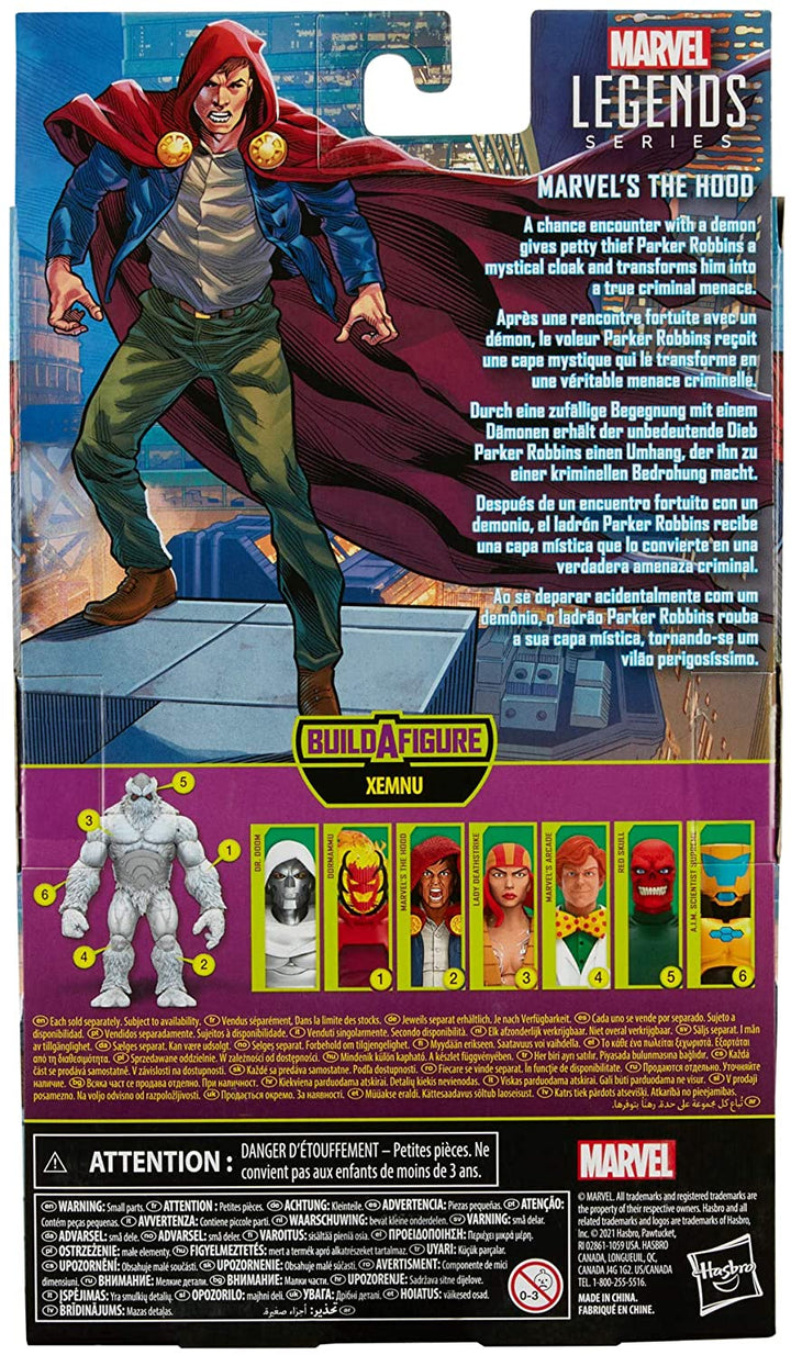 Hasbro Marvel Legends Series 6-inch Collectible Action Marvel's The Hood Figure, Includes 4 Accessories and 1 Build-A-Figure Part