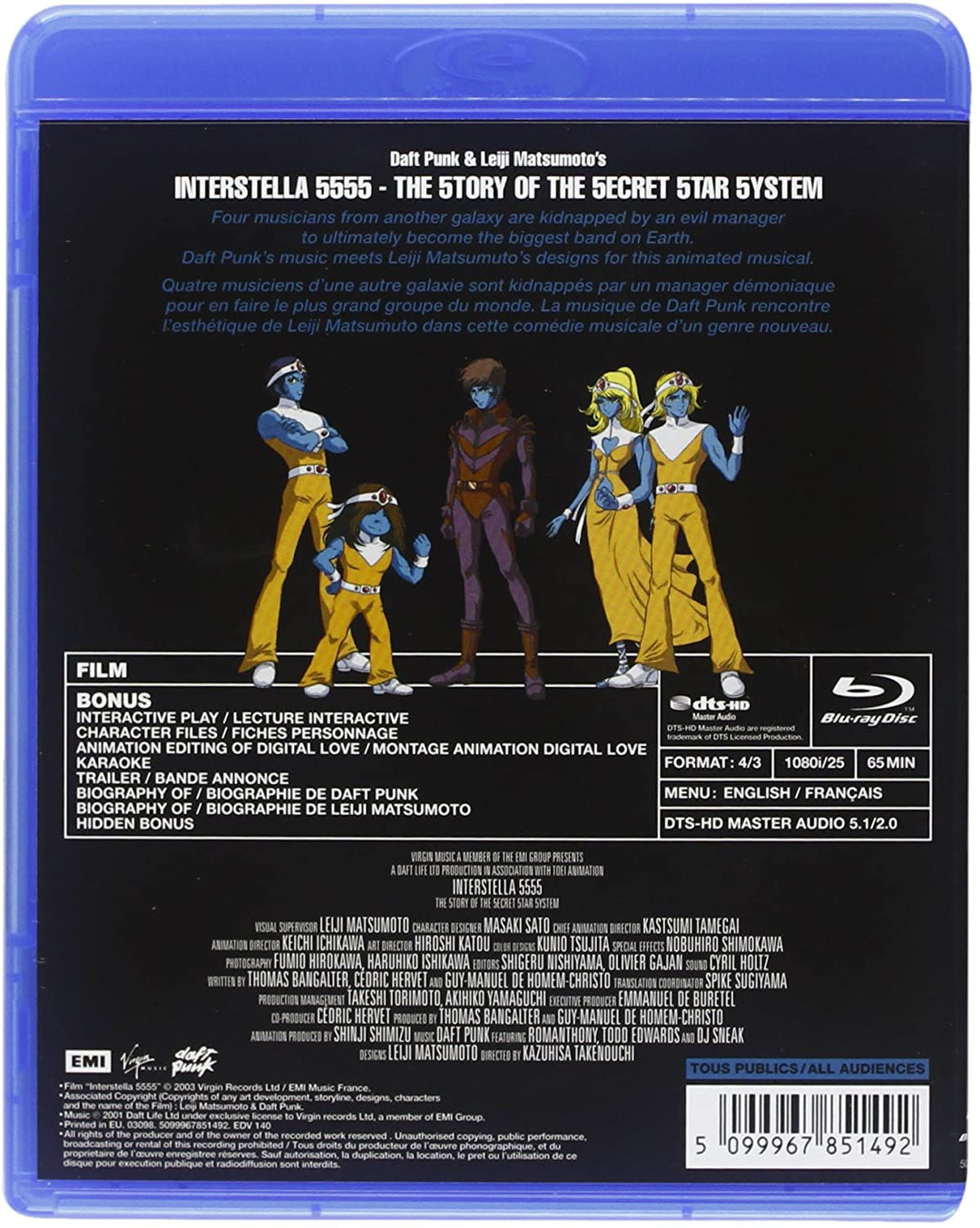 Daft Punk & Leiji Matsumoto's Interstella 5555 : The 5tory of the 5ecret 5tar 5ystem [2011] - [Blu-Ray]