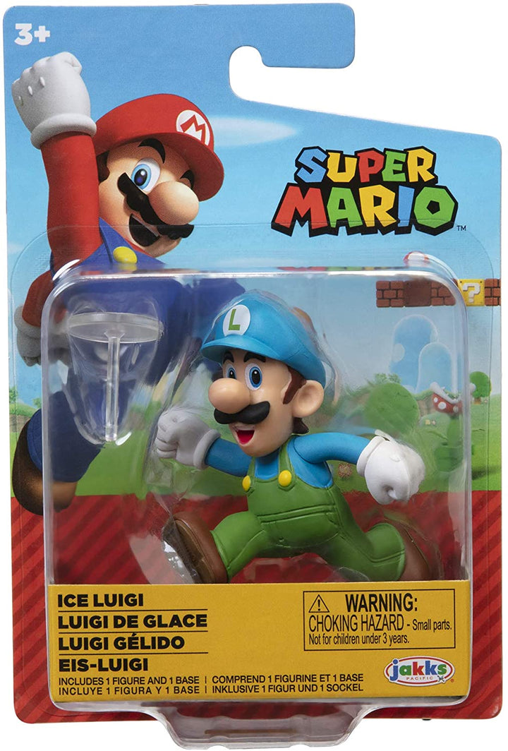 SUPER MARIO Action Figure 2.5 Inch Ice Running Luigi Collectible Toy