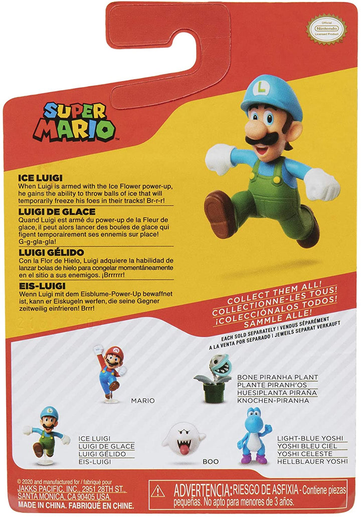 SUPER MARIO Action Figure 2.5 Inch Ice Running Luigi Collectible Toy