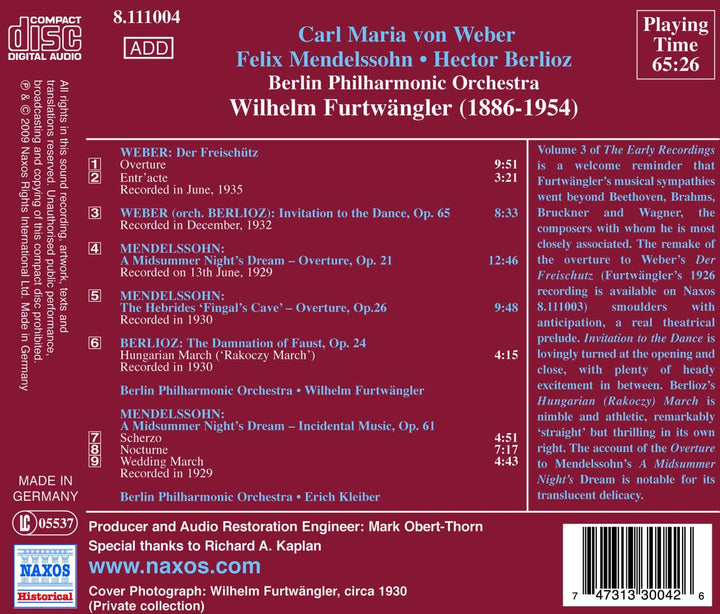 Furtwangler: Early Recordings 3 [Audio CD]