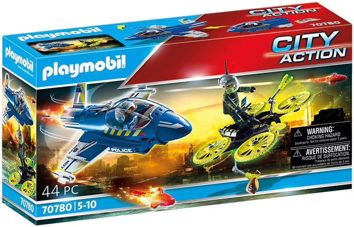 PLAYMOBIL City Action 70780 Polizeijet mit Drohne, Spielzeug für Kinder ab 5 Jahren