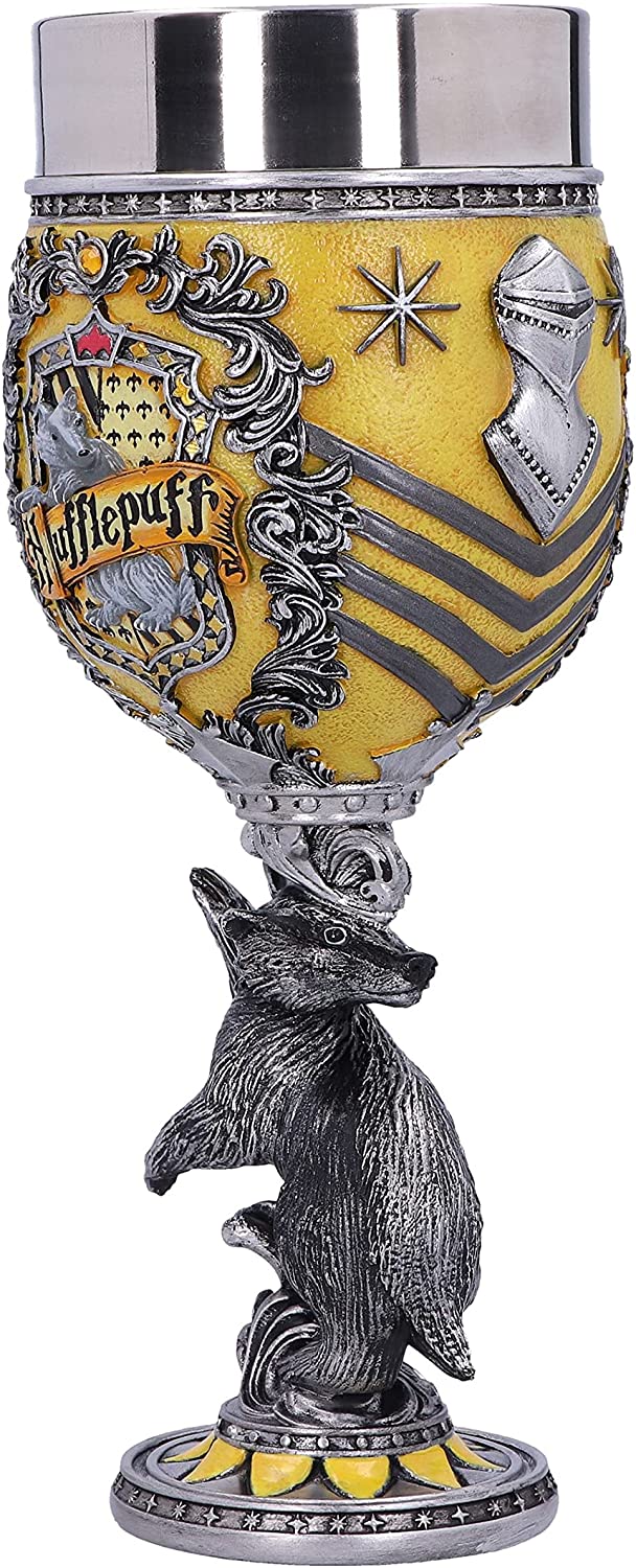 Nemesis Now Harry Potter Hufflepuff Sammelkelch, 19,5 cm, Gelbsilber 