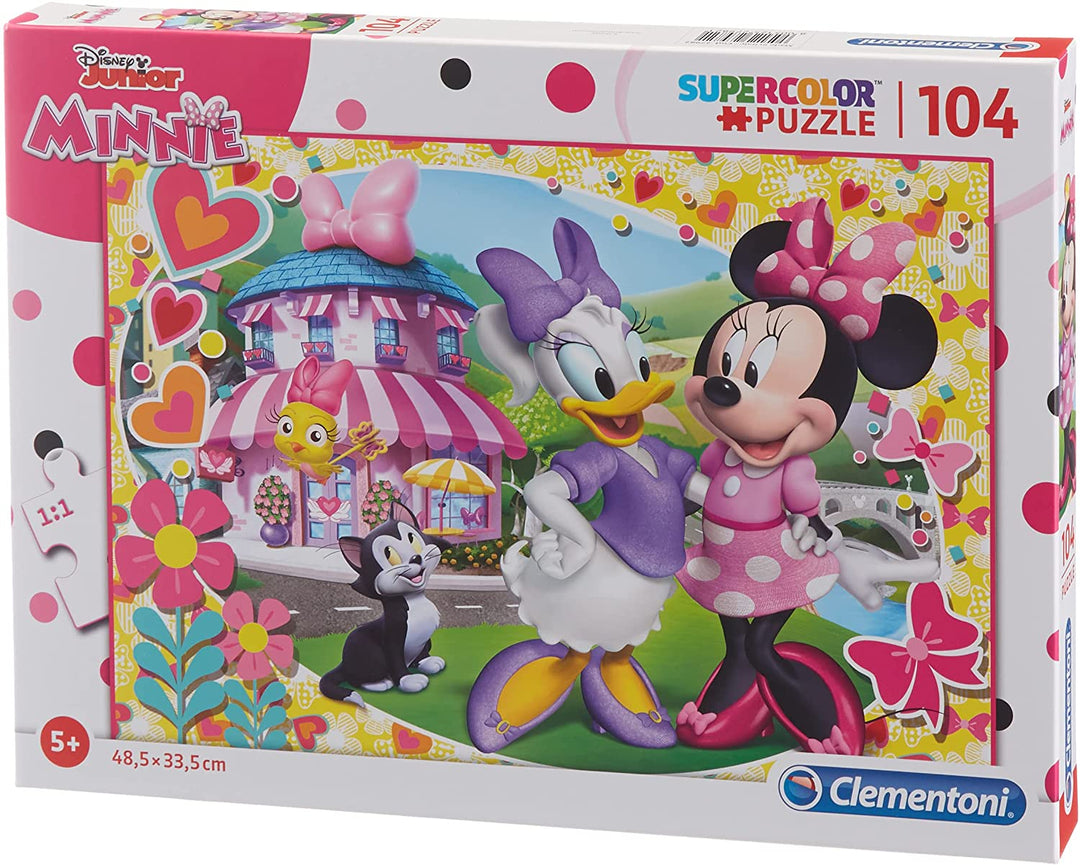 Clementoni 27982 Minnie Happy Helpers -Supercolor Puzzle for children -104 Pieces