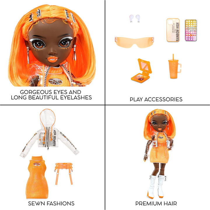 Rainbow High Fashion Doll – MICHELLE ST.CHARLES - Orange Doll – Fashionable Outfit & 10+ Colourful Play Accessories