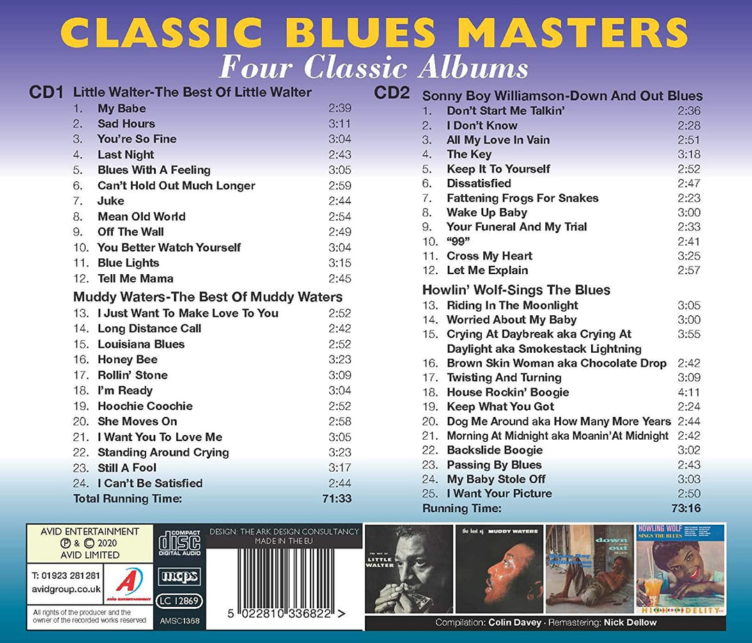 Classic Blues Masters - Four Classic Albums (The Best Of Little Walter / The Best Of Muddy Waters / Down And Out Blues / Sings The Blues) [Audio CD]