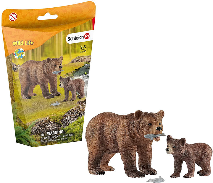 Schleich 42473 Wild Life Grizzly Mère avec ourson