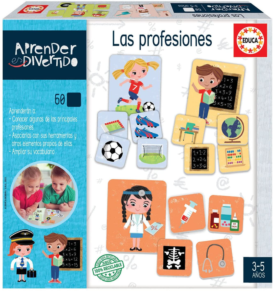 Educa Aprender ES Divertido. Las Profesiones. Juego Educativo para Niños. A partir de 3 años. 19096 Learning is Fun. The Professions. Educational Game for Children. Ages, Assorted