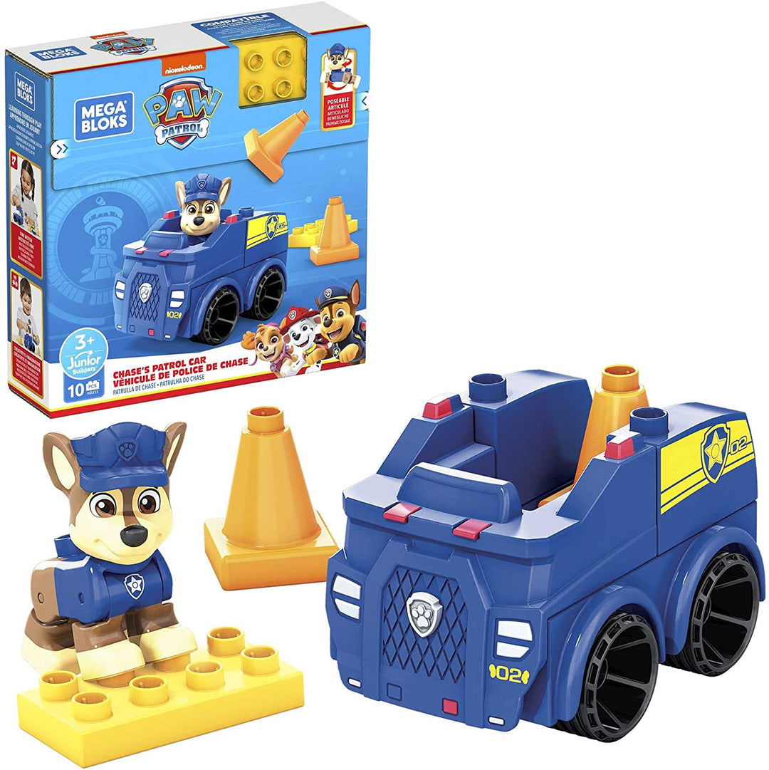 Mega Bloks PAW Patrol Chase's Police Car Building Set - Includes Posable Chase F