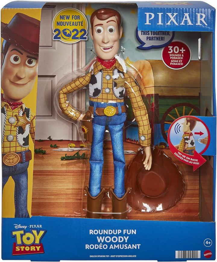 Disney Pixar Toy Story Roundup Fun Woody Large Talking Figure, 12 In Scale, Posa