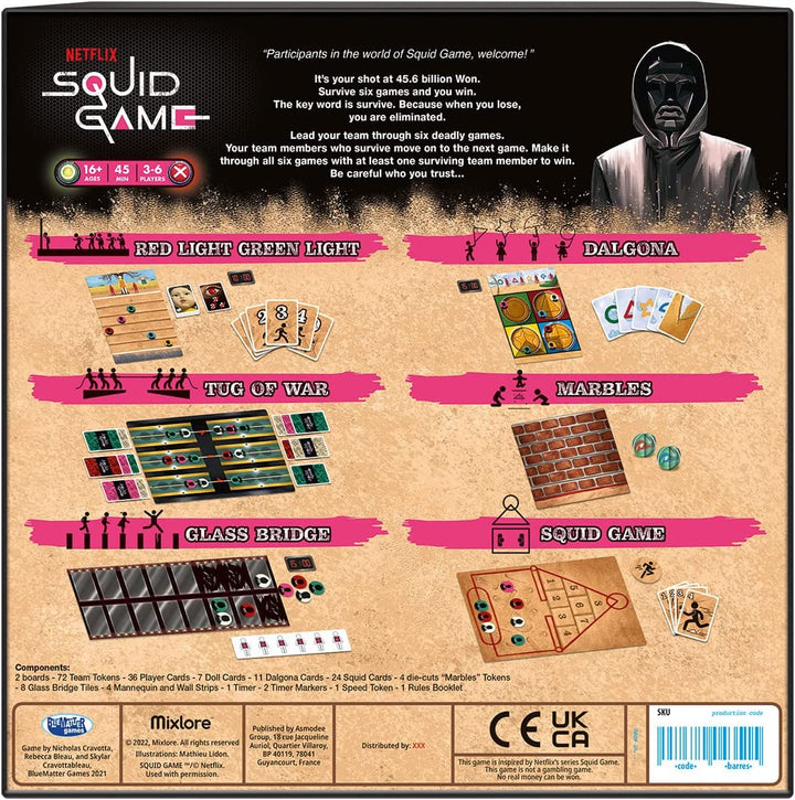 Mixlore | Squid Game | Board Game | Ages 16+ | 3-6 Players | 45 Minutes Playing