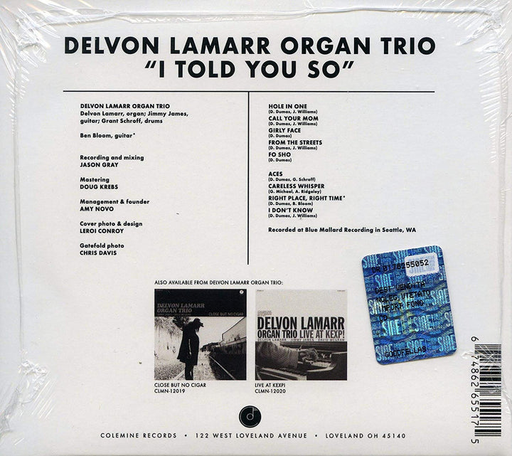 Delvon Lamarr Organ Trio - I Told You So [Audio CD]