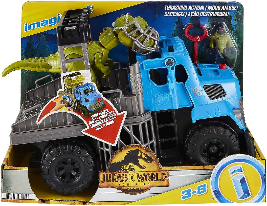 Imaginext Jurassic World Break Out Dino Hauler Vehicle with T. rex Dinosaur 5-Piece Playset