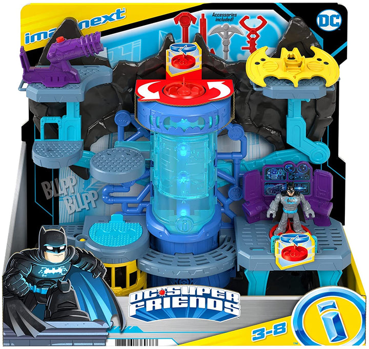 Fisher-Price Imaginext DC Super Friends Bat-Tech Batcave, ensemble de jeu Batman avec lumières et sons pour les enfants de 3 à 8 ans