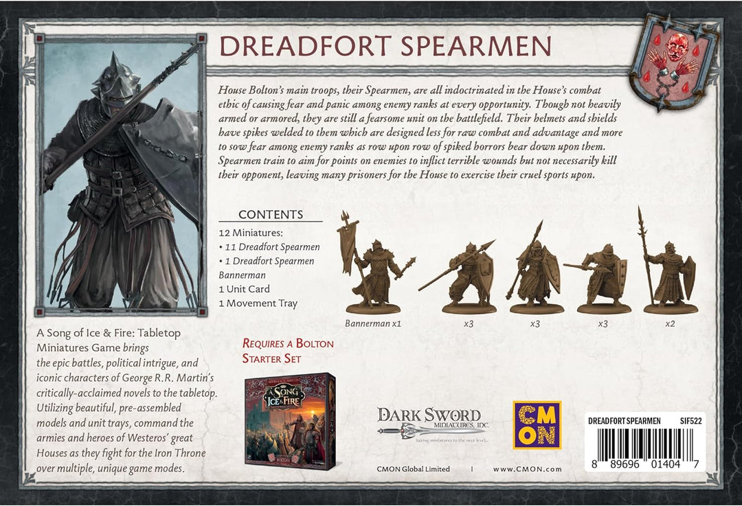 A Song of Ice and Fire Tabletop Miniatures Game Dreadfort Spearmen Unit Box