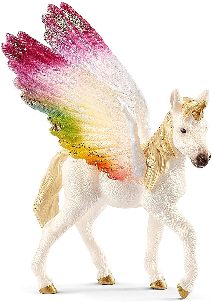 Schleich 70577 Geflügeltes Regenbogen Einhorn Fohlen Figur