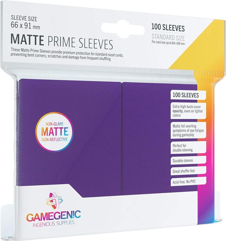 Gamegenic GGS11033ML Matte Prime Sleeves (100-Pack), Purple