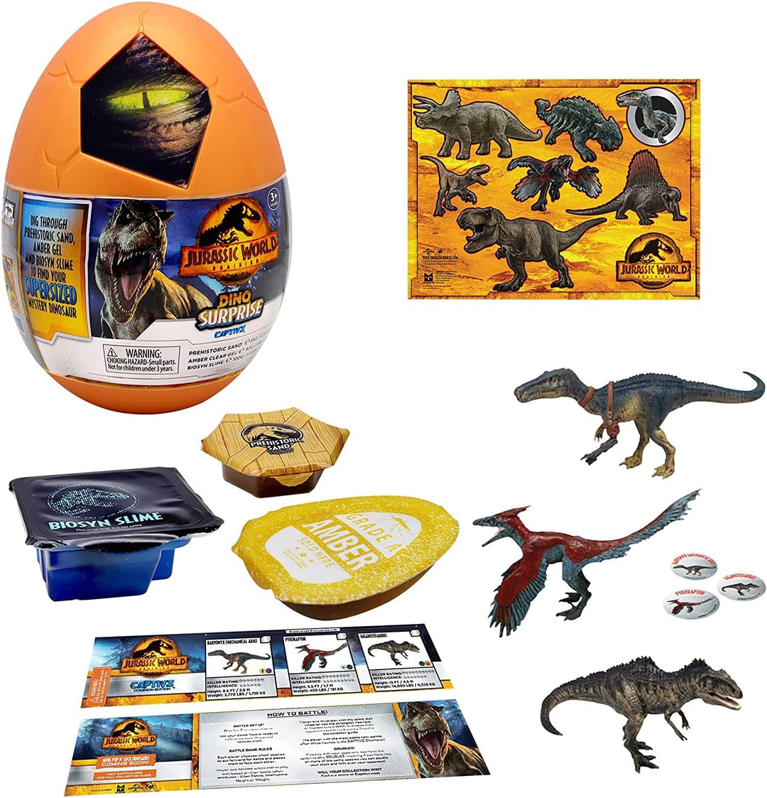 JURASSIC WORLD CAPTIVZ DOMINION SURPRISE EGG. DOMINION MOVIE EXCLUSIVE SUPER SIZED POP N LOCK DINOS