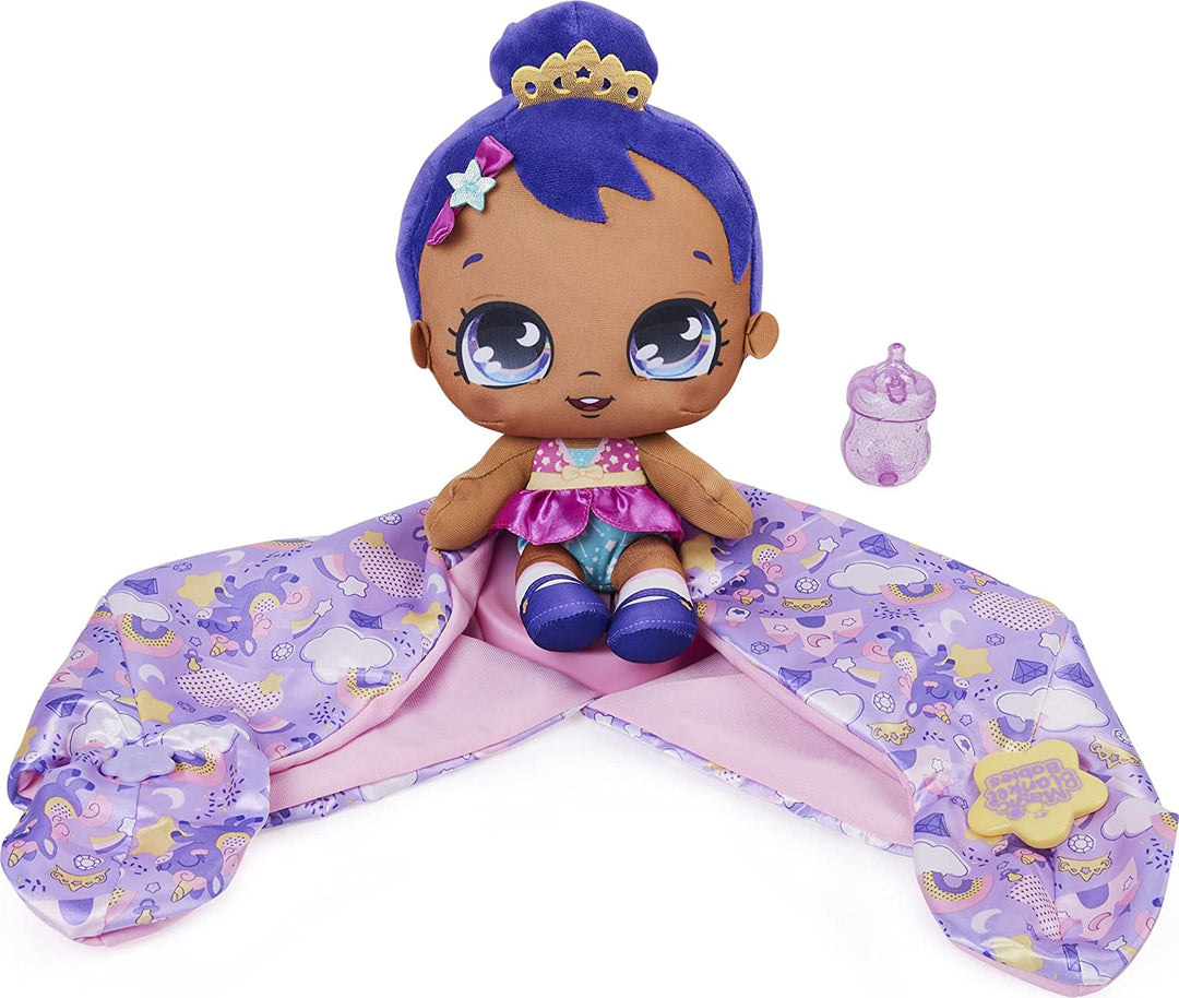 Magic Blanket Babys, Überraschungs-Plüsch-Babypuppe mit über 80 Geräuschen und Reaktionen, Lila Decke (Stil kann variieren), Kinderspielzeug für Mädchen ab 4 Jahren