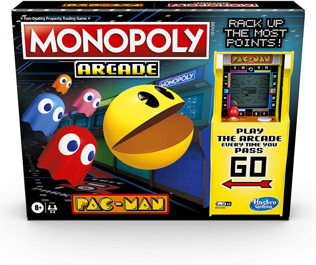 Monopoly Arcade Pac-Man Game; Monopoly Board Game for Children Aged 8 and Up; Includes Banking and Arcade Unit