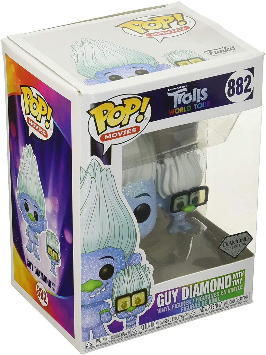 Trolls World Tour Guy Diamond mit winzigem Funko 47004 Pop! Vinyl #882