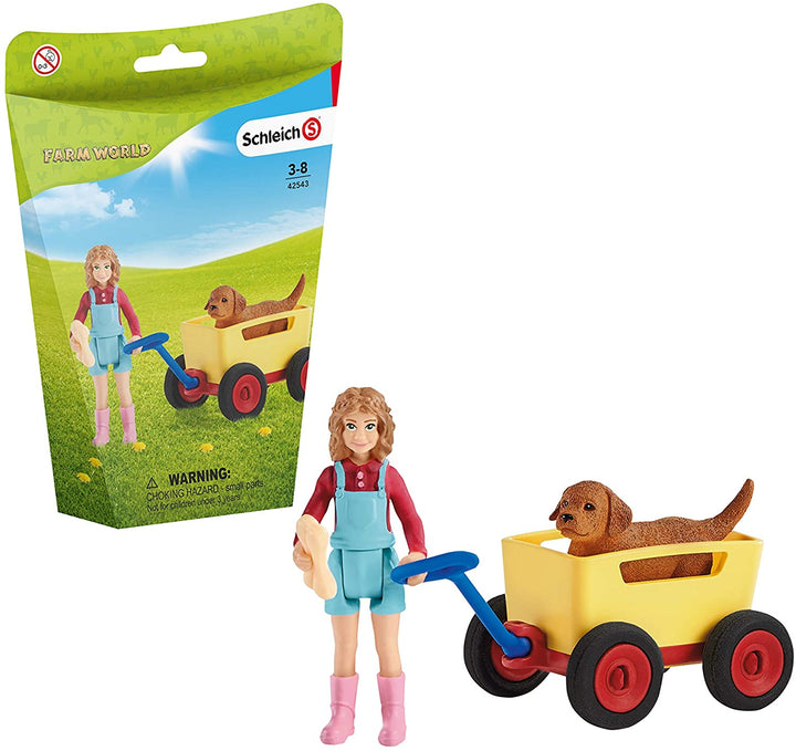 Schleich 42543 Promenade en chariot pour chiots Farm World