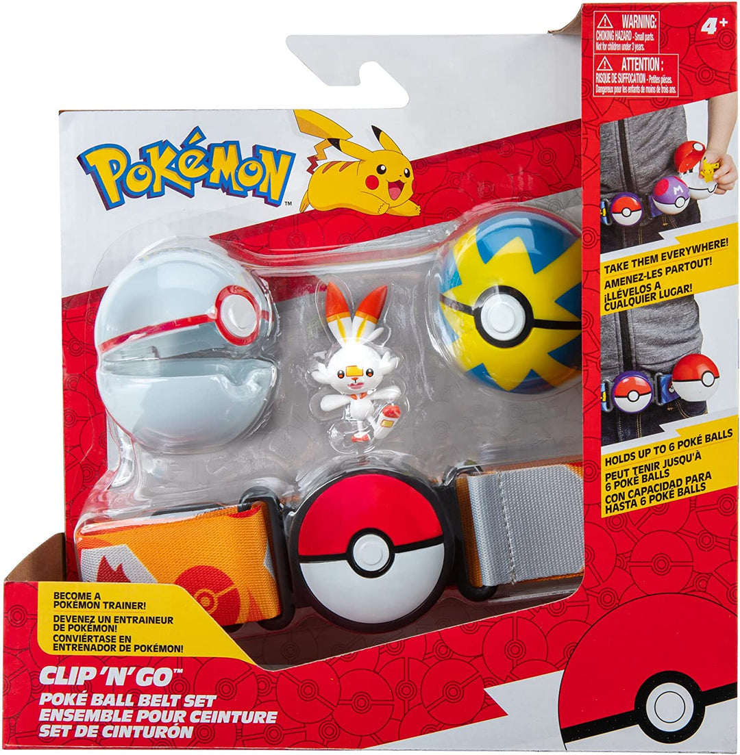 POKEMON Clip 'N' Go Poke Ball Belt Pas Quick Ball, Premier Ball, Scorbunny S9