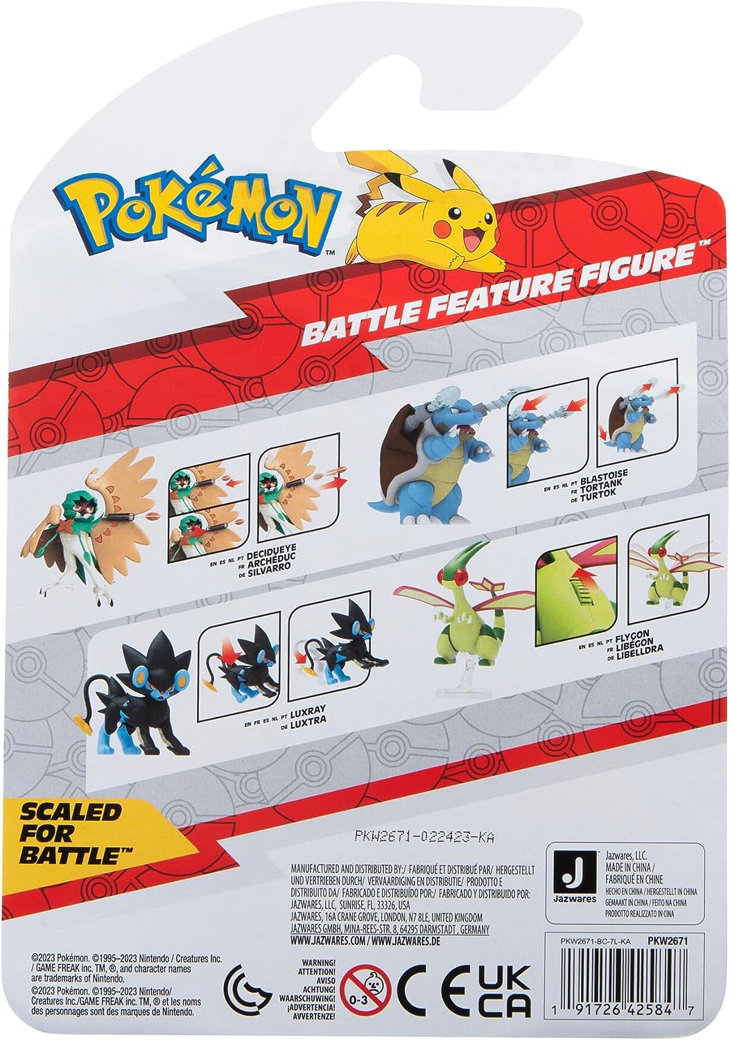 Pokémon PKW2671 Feature 4.5-Inch Flygon Battle Figure with Flapping Wing Attack