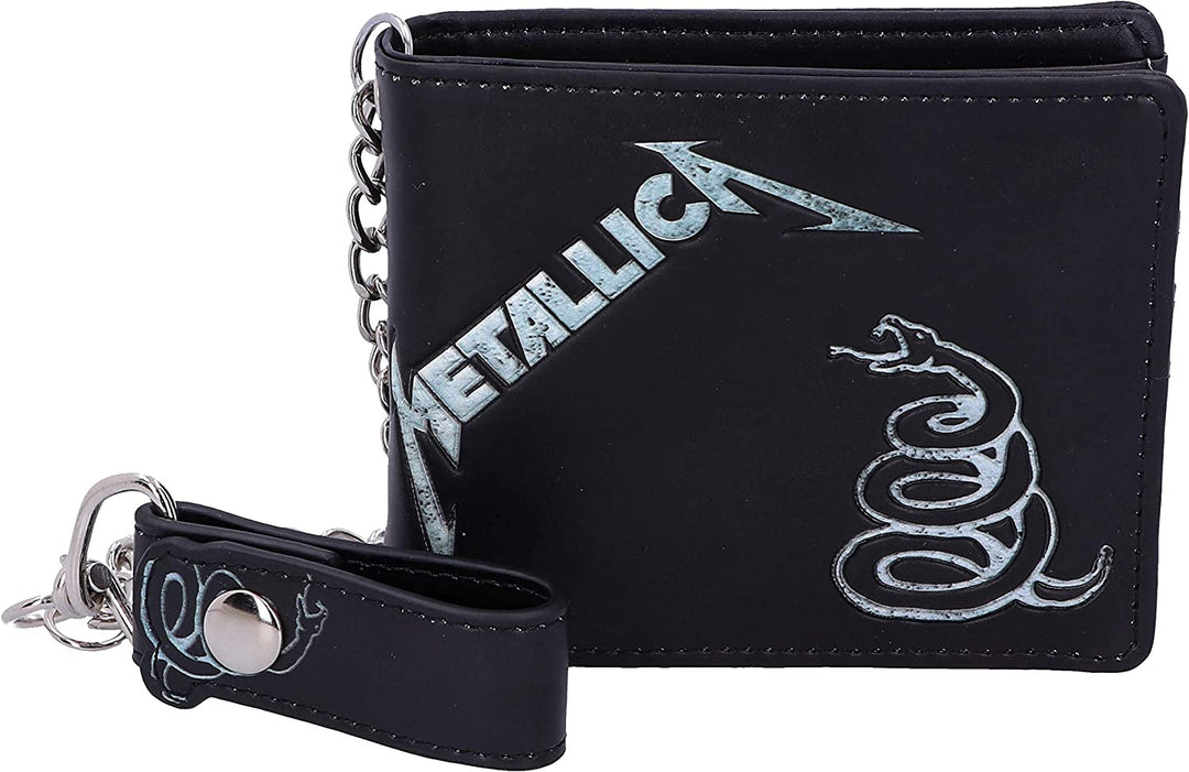 Nemesis Now Officially licensed Metallica Black Album Wallet with Chain, Faux Leather, 11cm