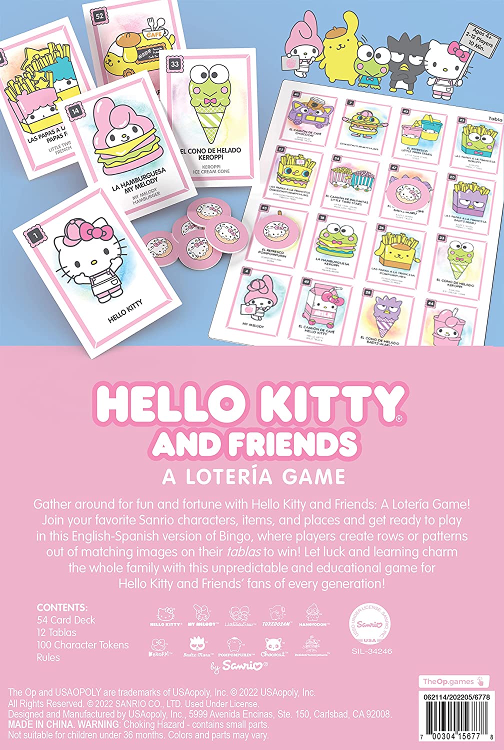 Hello Kitty® and Friends Loteria|Traditional Loteria Mexicana Game of Chance|Bingo Style Game Featuring Custom Artwork & Illustrations from Hello Kitty|Inspired by Spanish Words & Mexican Culture