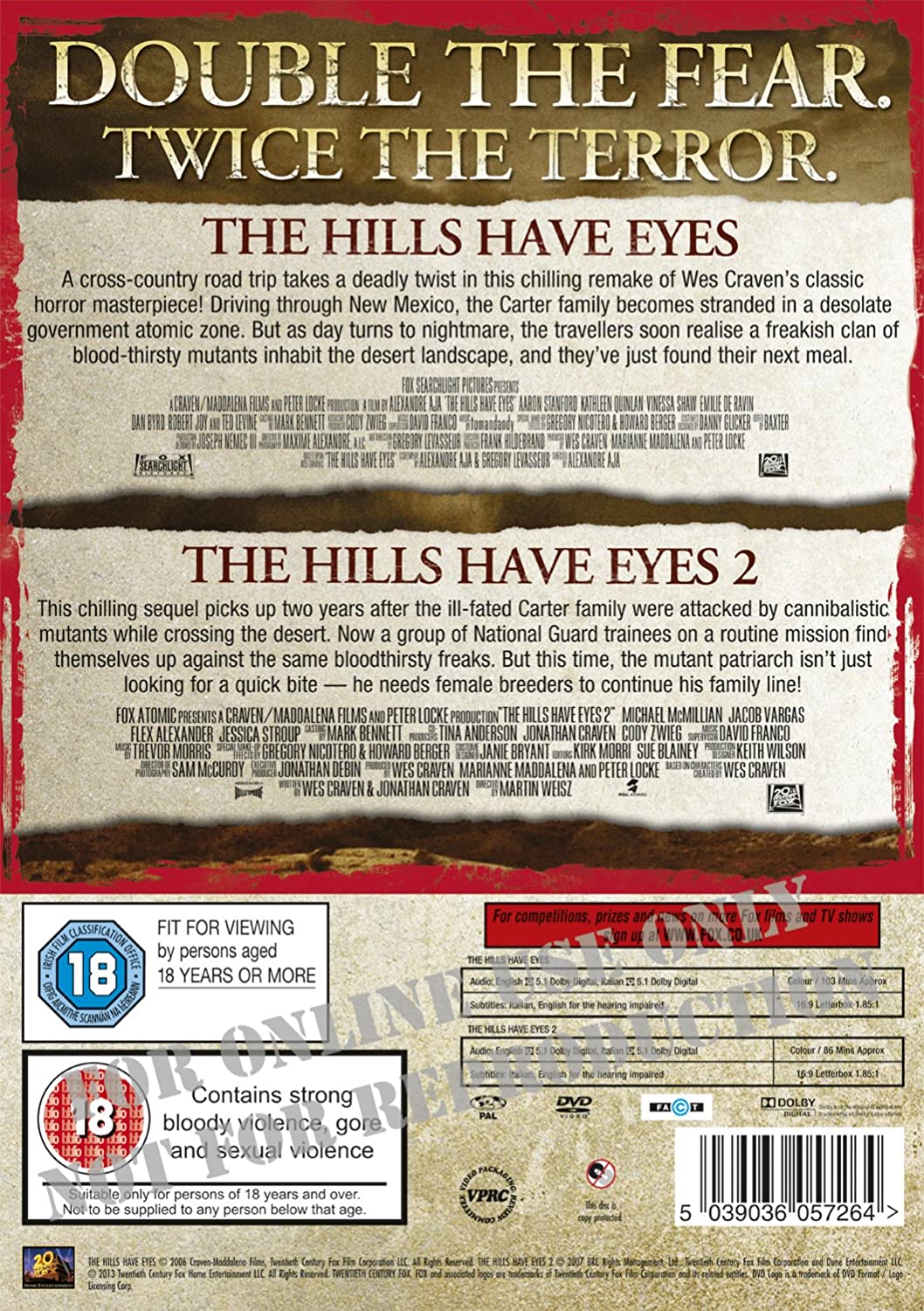 The Hills Have Eyes / The Hills Have Eyes 2 Double Pack [2006]