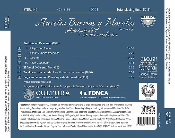 Orquesta Sinfónica de Coyoacán Nueva Era A.C - Aurelio Barrios y Morales: Anthology of his Symphonies [Audio CD]