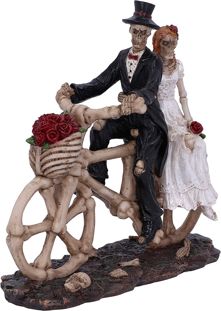 Nemesis Now Hitch Bicycle Riding Skeleton Lovers Wedding Figurine, Natural, 14.5