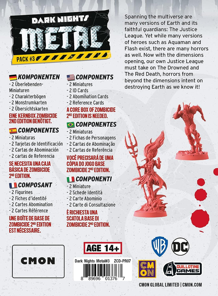 CMON Zombicide Dark Nights Metal Pack #3 | Set of Justice League Miniatures Compatible with Zombicide 2nd Edition Game for Adults